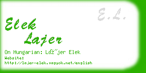 elek lajer business card